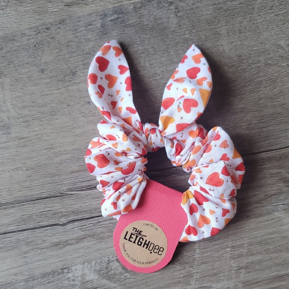 Heart Print Kids Scrunchie